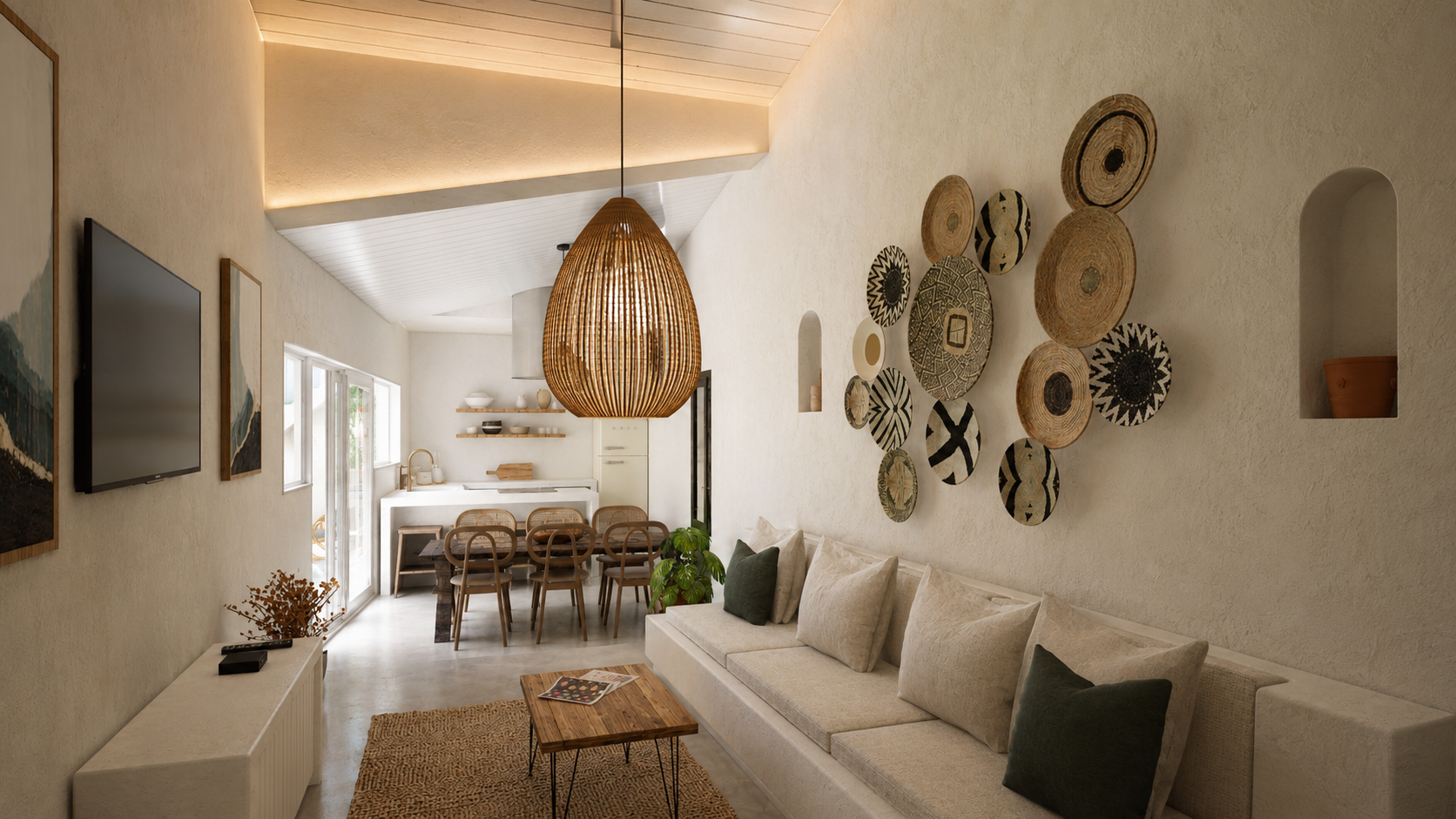 Render final da sala da Casa Verde