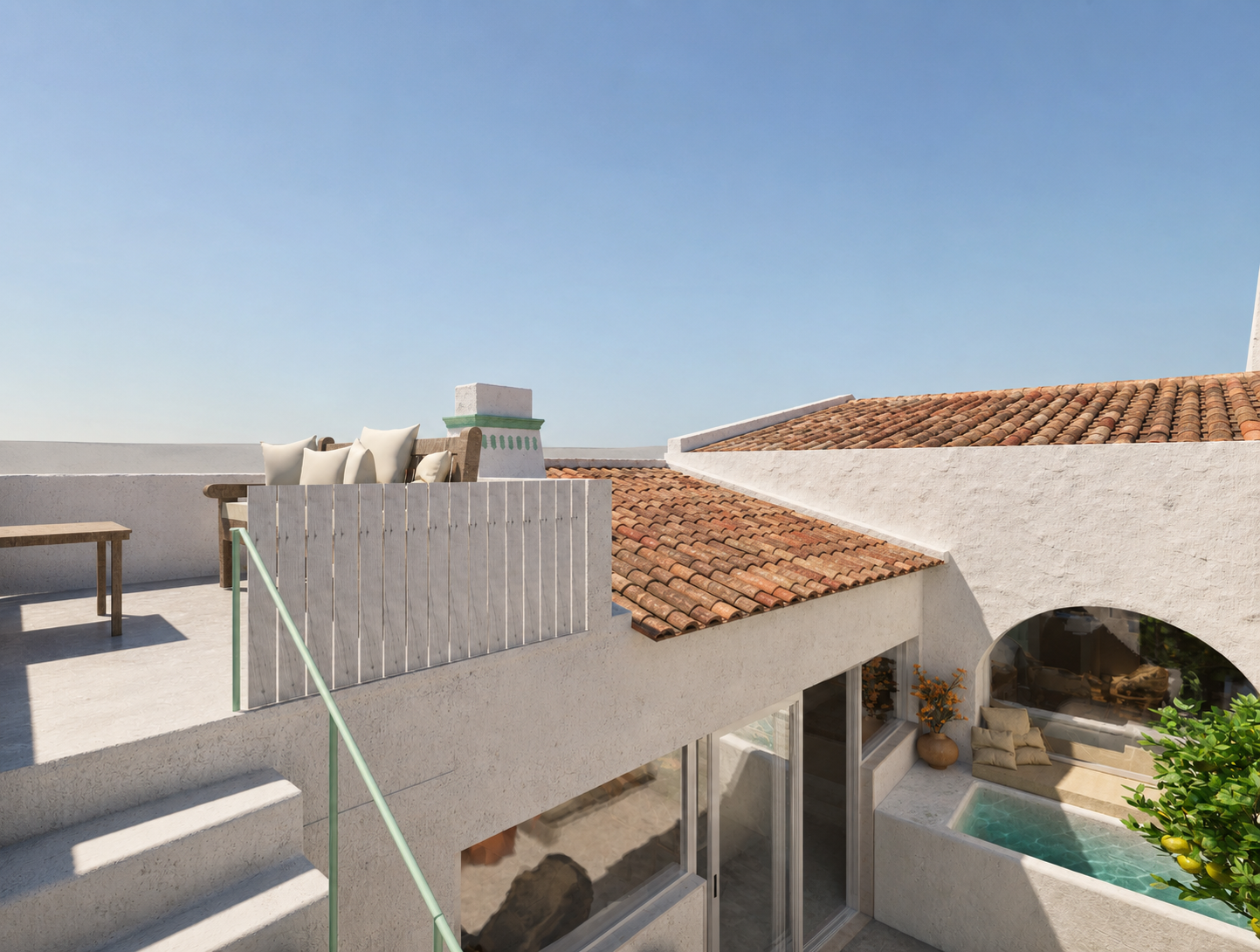 Terraço superior com vista